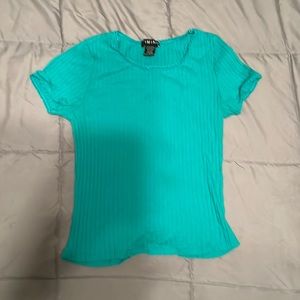 teal crop top